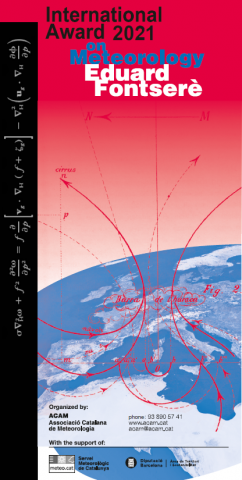 Portada del tríptic (en anglès) del Premi Internacional de Meteorologia Eduard Fontserè.